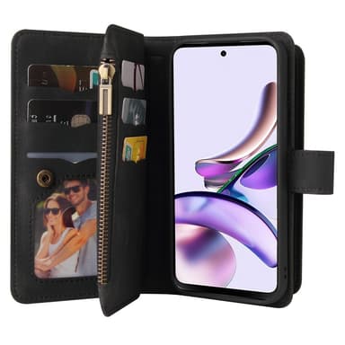 SKALO Motorola Moto G23 4G Big Wallet 17-FACK Plånboksfodral - Svart