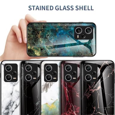 SKALO Xiaomi Redmi Note 12 Pro 5G Marmor Härdat Glas TPU-skal - Motiv 1