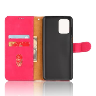 SKALO Motorola Moto G53 5G Matt PU-Läder Plånboksfodral - Cerise