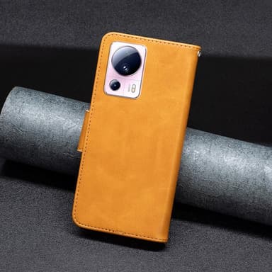 SKALO Xiaomi 13 Lite Plånboksfodral i PU-Läder - Gul