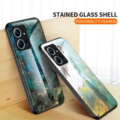 SKALO Xiaomi Redmi Note 12 4G Marmor Härdat Glas TPU-skal - Motiv 1