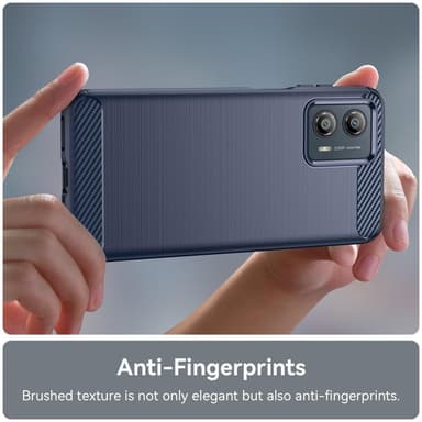 SKALO Motorola Moto G53 5G Armor Carbon Stöttåligt TPU-skal - Blå