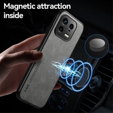 SKALO Xiaomi 13 5G X&E PU-Läder Skal - Mörkgrå