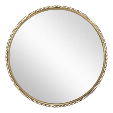 WOMO-DESIGN Dekorativ väggspegel Medellin Ø 80 cm av glas, metallram i guld,