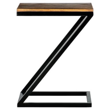 Sidobord Z-shape 45x30x60 cm natur/svart sheeshamträ och metall WOMO-Design