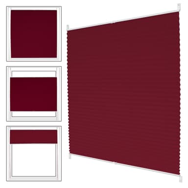 ECD Germany Pläterad klämfix utan borrning 100x200cm Bordeaux Viewpt Sun och ser