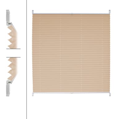 Veckad blinda Roman blinda Plisee Klemmfix grädde 75x100cm utan att borra