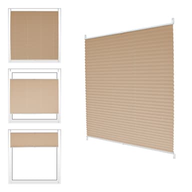 Veckad blinda Roman blinda Plisee Klemmfix grädde 75x100cm utan att borra