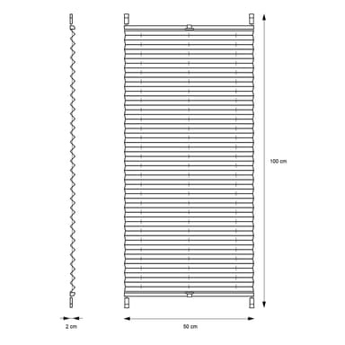 ECD Germany veckad persiennklämma utan borrning 50x100 cm svart ogenomskinlig