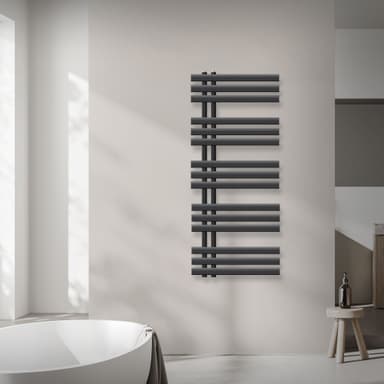 ECD Germany Design Handduk Iron EM - 500 x 1200 mm - antracit - radiator