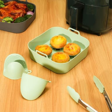 20 cm fyrkantig återanvändbar silikon Air Fryer Ugn tillbehör