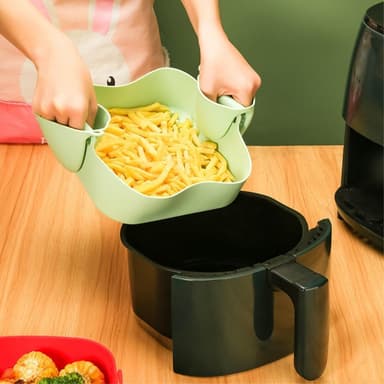 20 cm fyrkantig återanvändbar silikon Air Fryer Ugn tillbehör