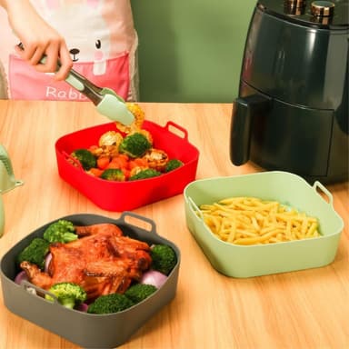 20 cm fyrkantig återanvändbar silikon Air Fryer Ugn tillbehör