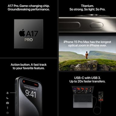 iPhone 15 Pro Max 5G smartphone 256GB vit titan