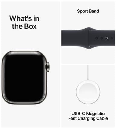 Apple Watch S9 41mm GPS+CEL (Graphite SS/Midnight sportband) S/M