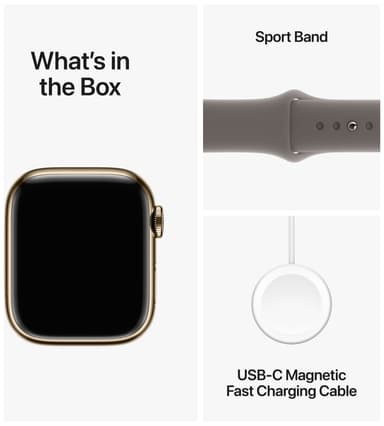 Apple Watch S9 45mm GPS+CEL (Gold Stainless/Clay sportband) S/M