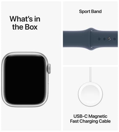 Apple Watch S9 41mm GPS+CEL (Silver Alu/Storm Blue sportband) M/L