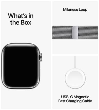 Apple Watch S9 45mm GPS+CEL (Silver Stainless/Silver Milanese Loop)