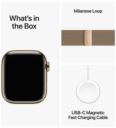 Apple Watch S9 45mm GPS+CEL (Gold Stainless/Gold Milanese Loop)