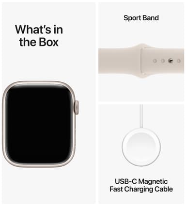 Apple Watch S9 45mm GPS (Starlight Alu/Starlight sportband) S/M