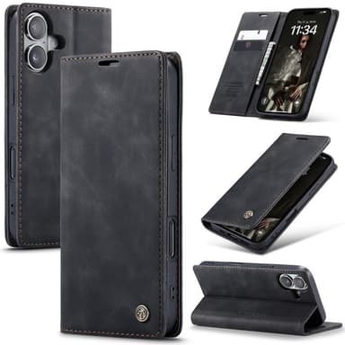 CASEME Plånboksfodral iPhone 16 Plus - Svart