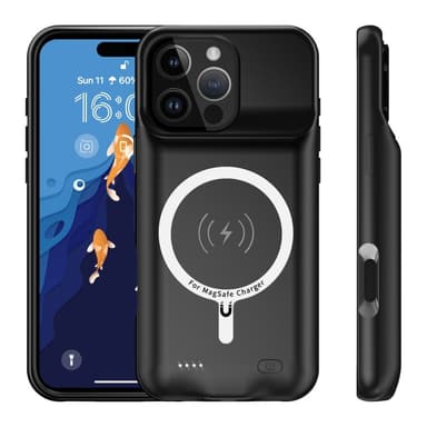 För iPhone 16 Pro Max Portable Charger Case 7000mAh PowerBank kompatibel med MagSafe