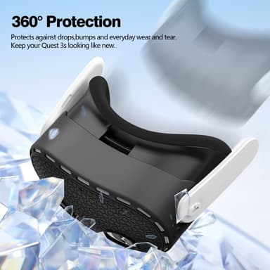 För Meta Quest 3S Skyddsfodral VR Headset Silikonskydd - Svart
