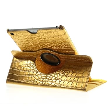 Fodral iPad Air / iPad 9.7 2017 & 2018 360 rotation Krokodil Guld