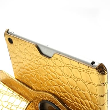 Fodral iPad Air / iPad 9.7 2017 & 2018 360 rotation Krokodil Guld