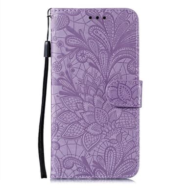 Till Samsung Galaxy A16 5G / A16 4G fodral i PU-läder med Blommönster - Lila