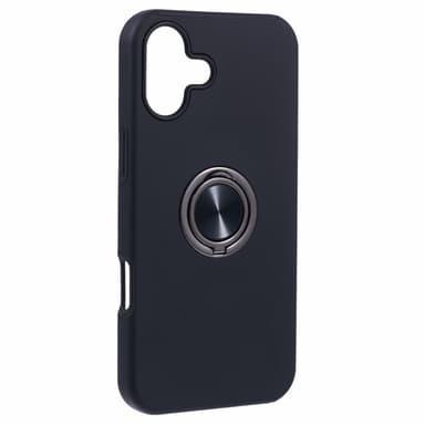 Till iPhone 16 Plus Hybrid skal med Finger Ring - Svart
