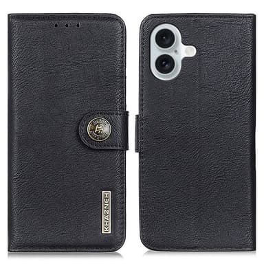 KHAZNEH för iPhone 16 Plus Plånboksfodral - Svart