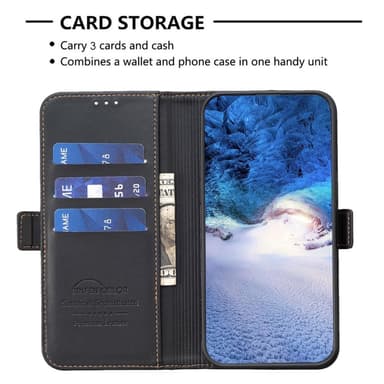 BINFEN Plånboksfodral Motorola Moto G85 - Svart