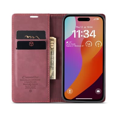 CASEME Plånboksfodral iPhone 16 Pro Max - Röd