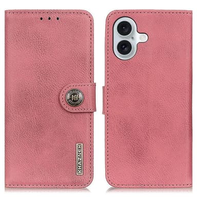 KHAZNEH för iPhone 16 Plånboksfodral - Rosa