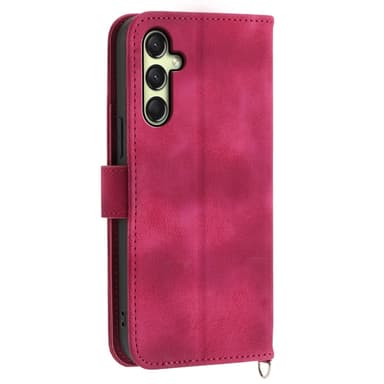 Till Samsung Galaxy A16 5G / A16 4G Fodral med Blommönster Plånboksfodral - Röd