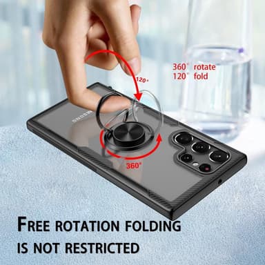 Samsung Galaxy S22 Ultra Hybrid skal med Finger Ring - Svart