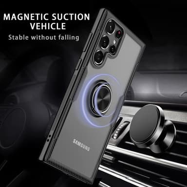 Samsung Galaxy S22 Ultra Hybrid skal med Finger Ring - Svart