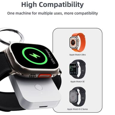 Qi Trådlös Powerbank Till Apple Watch Ultra / Series 8 7 SE 6 5 4 3 2