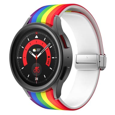 Samsung Galaxy Watch5+4 40 44mm Watch5 Pro 45mm Silikon Rem Regnbåge