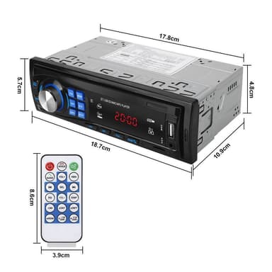 Bilstereo Bluetooth FM MP3 Aux USB TF LED Stereo