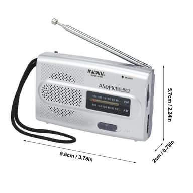 INDIN BC-R28 AM FM Portabel Bärbar fickradio med minihögtalare