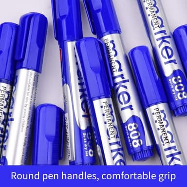 Blå Tusch Permanent Marker Oljebaserad Snabbtorkande Marker Pen Skola Kontor