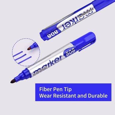 Blå Tusch Permanent Marker Oljebaserad Snabbtorkande Marker Pen Skola Kontor