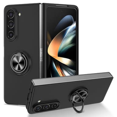 För Samsung Galaxy Z Fold5 5G Fodral Skal Ring bilfäste - svart