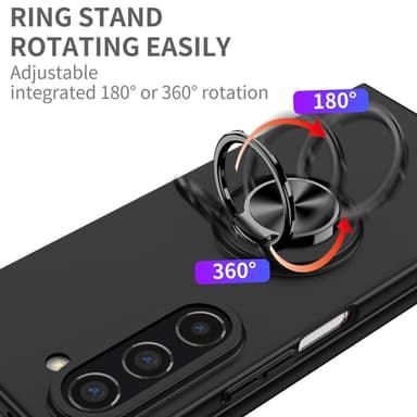 För Samsung Galaxy Z Fold5 5G Fodral Skal Ring bilfäste - svart
