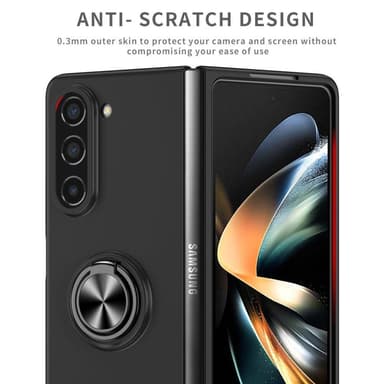 För Samsung Galaxy Z Fold5 5G Fodral Skal Ring bilfäste - svart