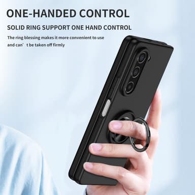 För Samsung Galaxy Z Fold5 5G Fodral Skal Ring bilfäste - svart