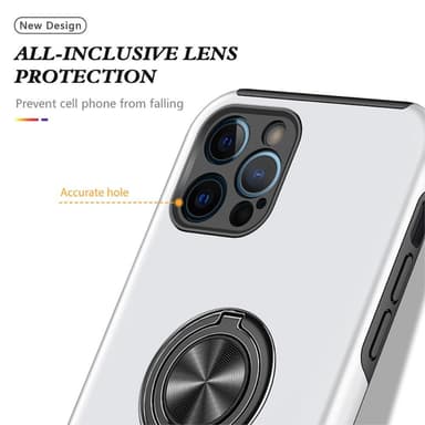 iPhone 13 Pro Max Hybrid skal med Finger Ring - Silver