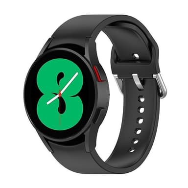 Silikonarmband Samsung Galaxy Watch 4 Svart med Silverspänne